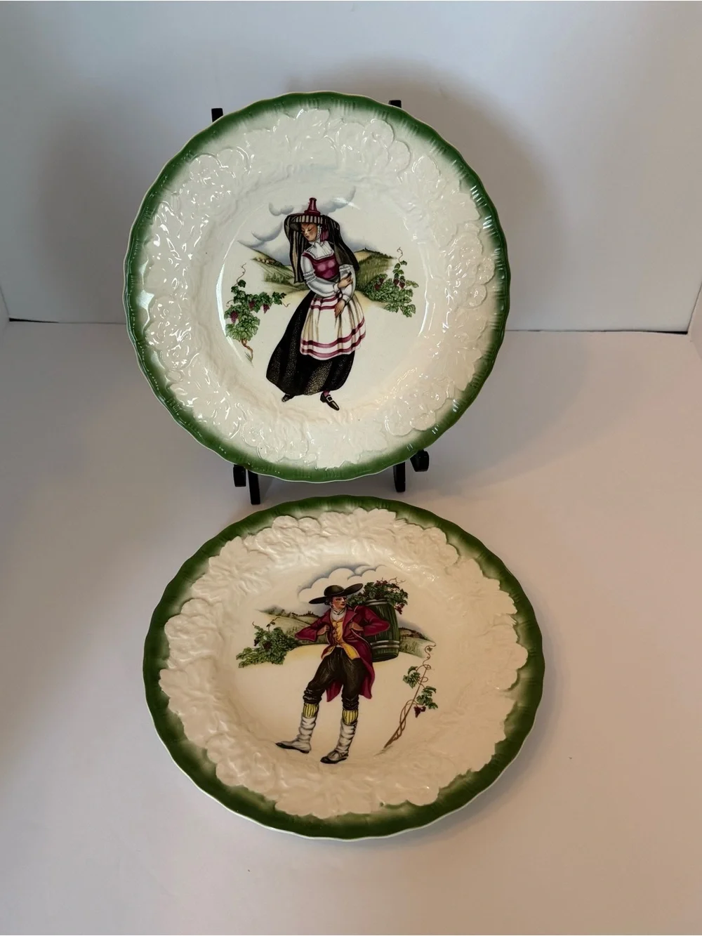 Vintage Plates Alfred Meakin England French Costumes Of 18th Century Set Of 2